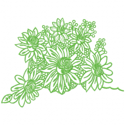 Flowers And Tree Embroidery Design 2